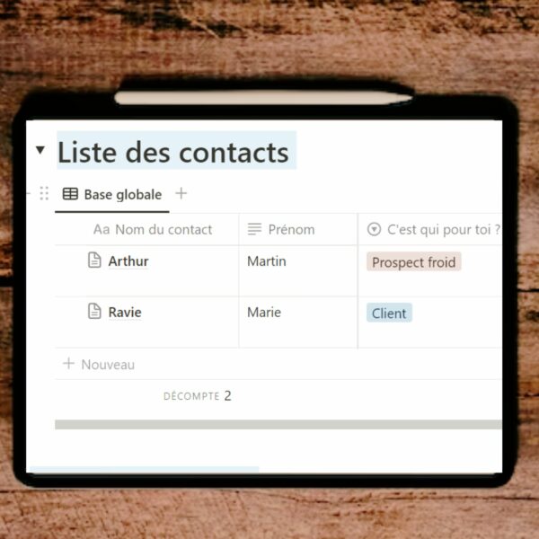 CRM Notion créé pour les entrepreneurs