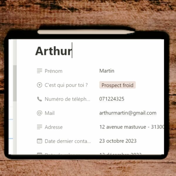 CRM Notion créé pour les entrepreneurs