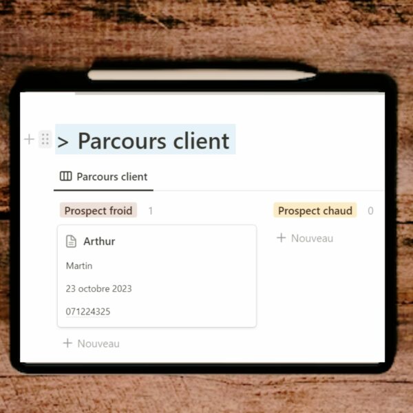 CRM Notion créé pour les entrepreneurs