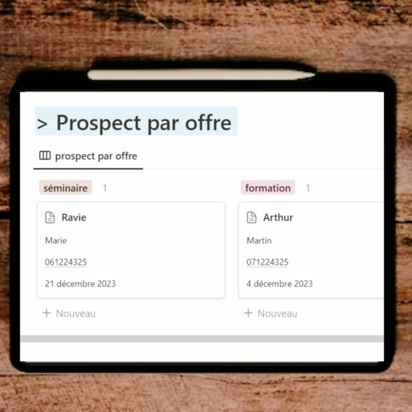 CRM Notion créé pour les entrepreneurs