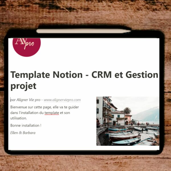 template Notion CRM et gestion de projet