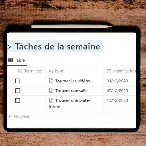 template Notion gestion de projet