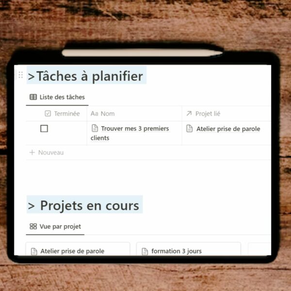 template Notion gestion de projet